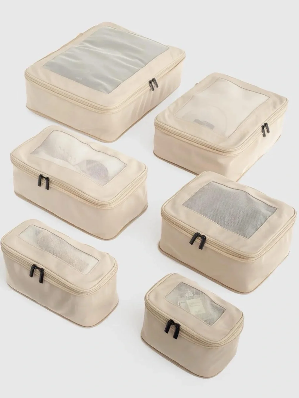 Quince Eco Compression Packing Cubes 6-Pack Beige- BRAND NEW
